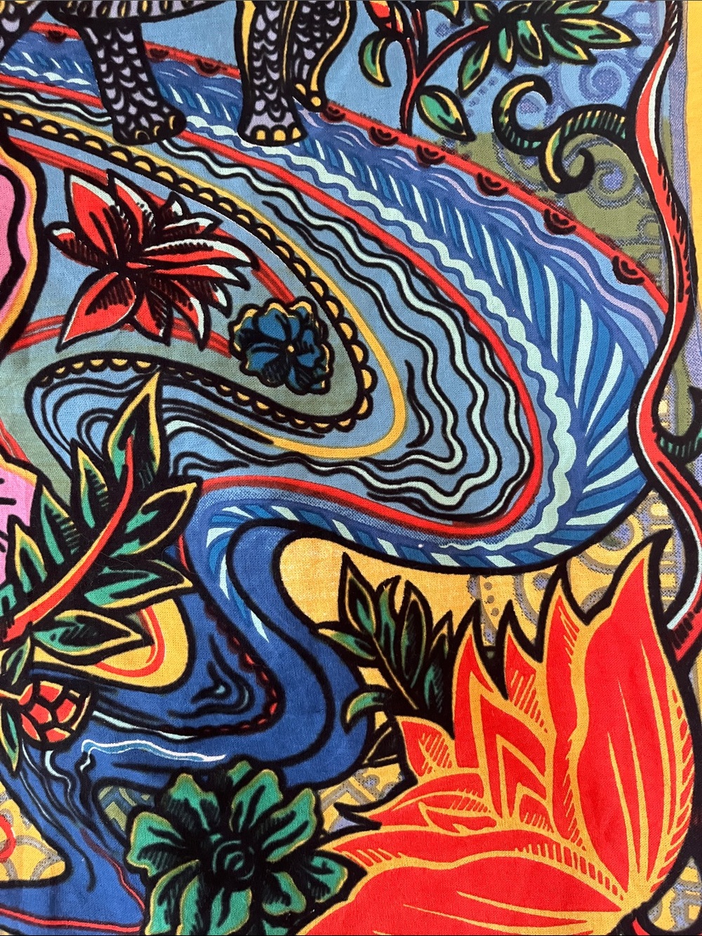 Vibrant Lotus Buddha Tapestry Wall Art in Multicolor - Picture 4 of 9